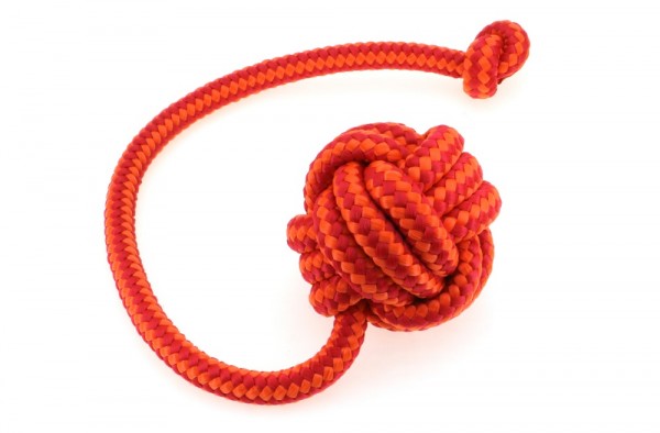Hundespielzeug Ball Affenfaust 10 mm rot orange.jpg